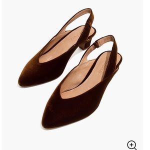 Madewell Slingback Pumps in Velvet SIZE 9.5